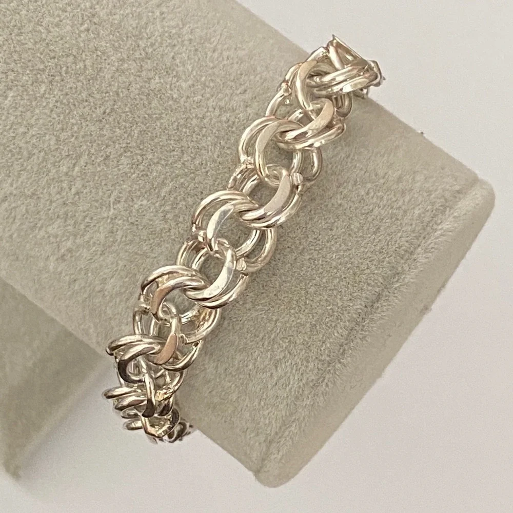 Unisex handmade 925 silver bracelet 10mm